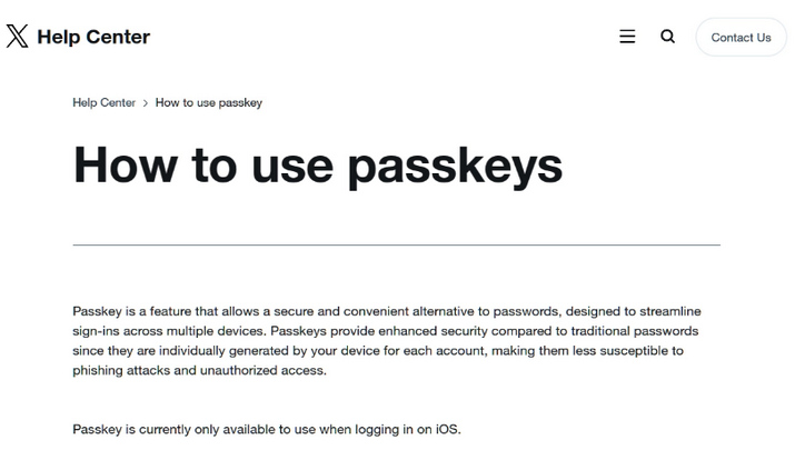 涪陵苹果维修店铺分享iOS用户如何通过通行密钥(Passkey)登录 